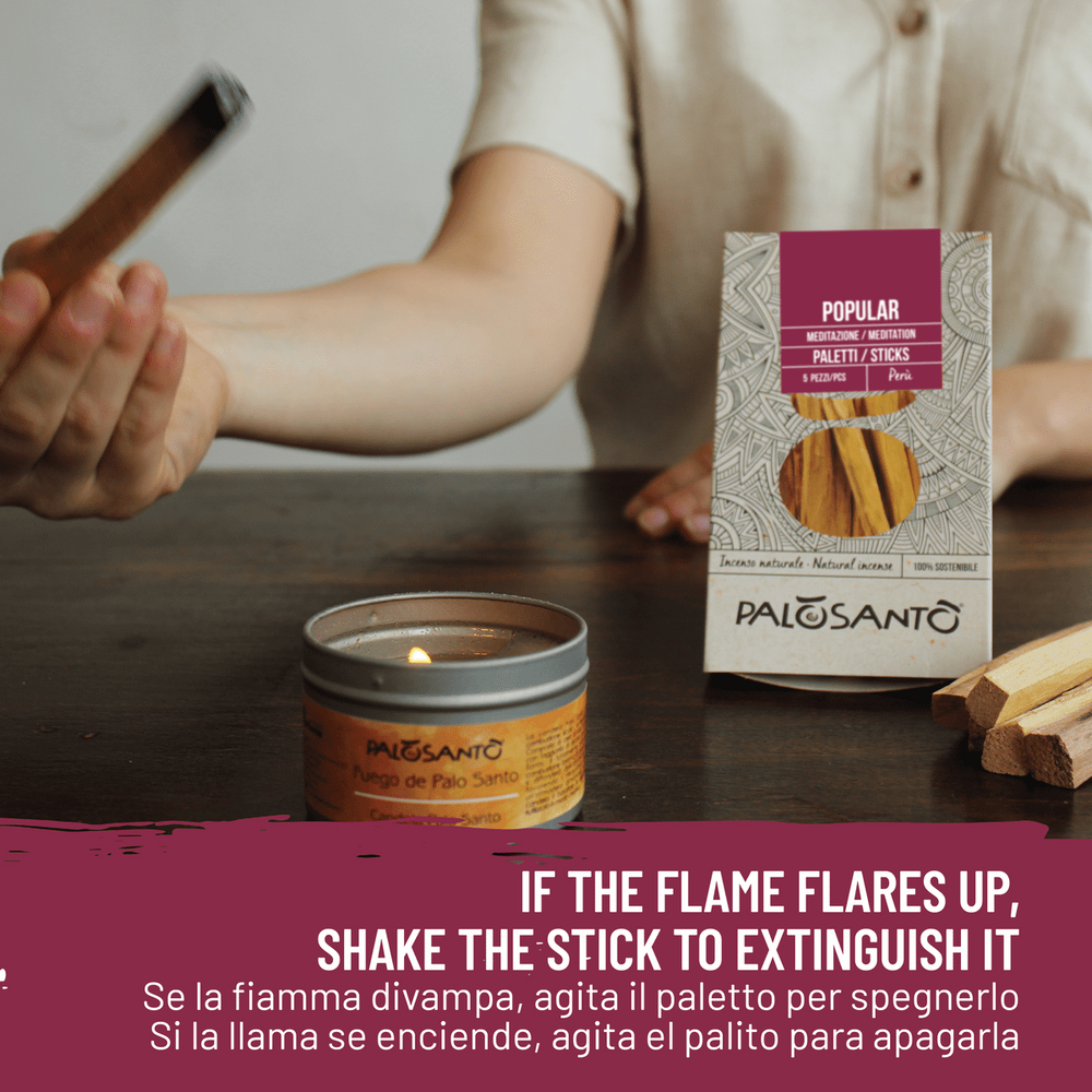 Kit Fumigazione: Paletti Palo Santo 'Popular' Perù + Candela Profumata - dettaglio 5