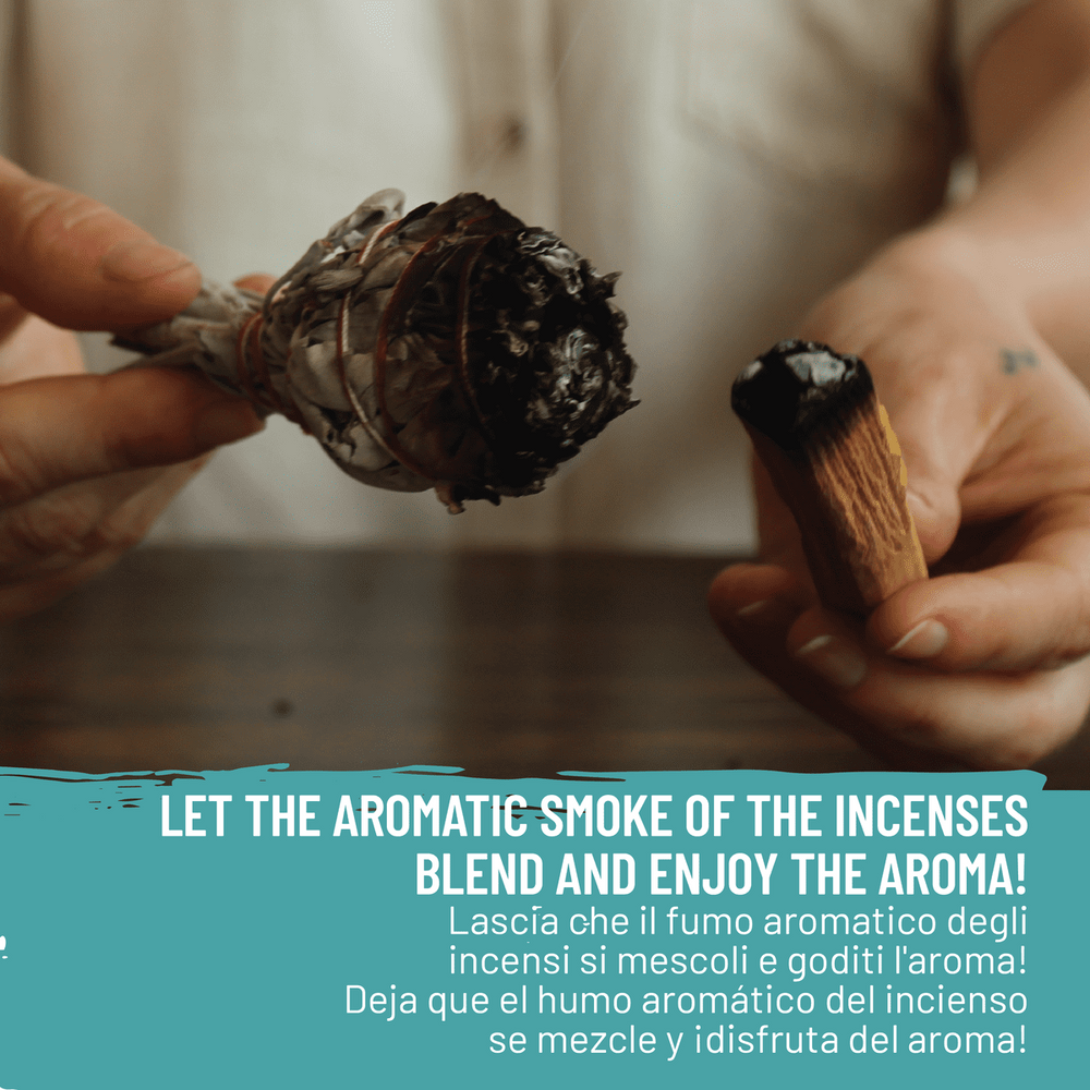Salvia Bianca & Palo Santo - Incenso Naturale ed Ecosostenibile Smudge e Paletti - dettaglio 6