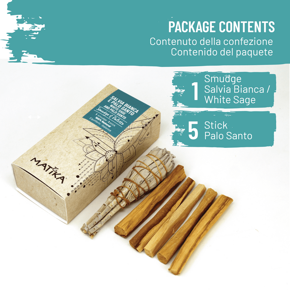 Salvia Bianca & Palo Santo - Incenso Naturale ed Ecosostenibile Smudge e Paletti - dettaglio 2