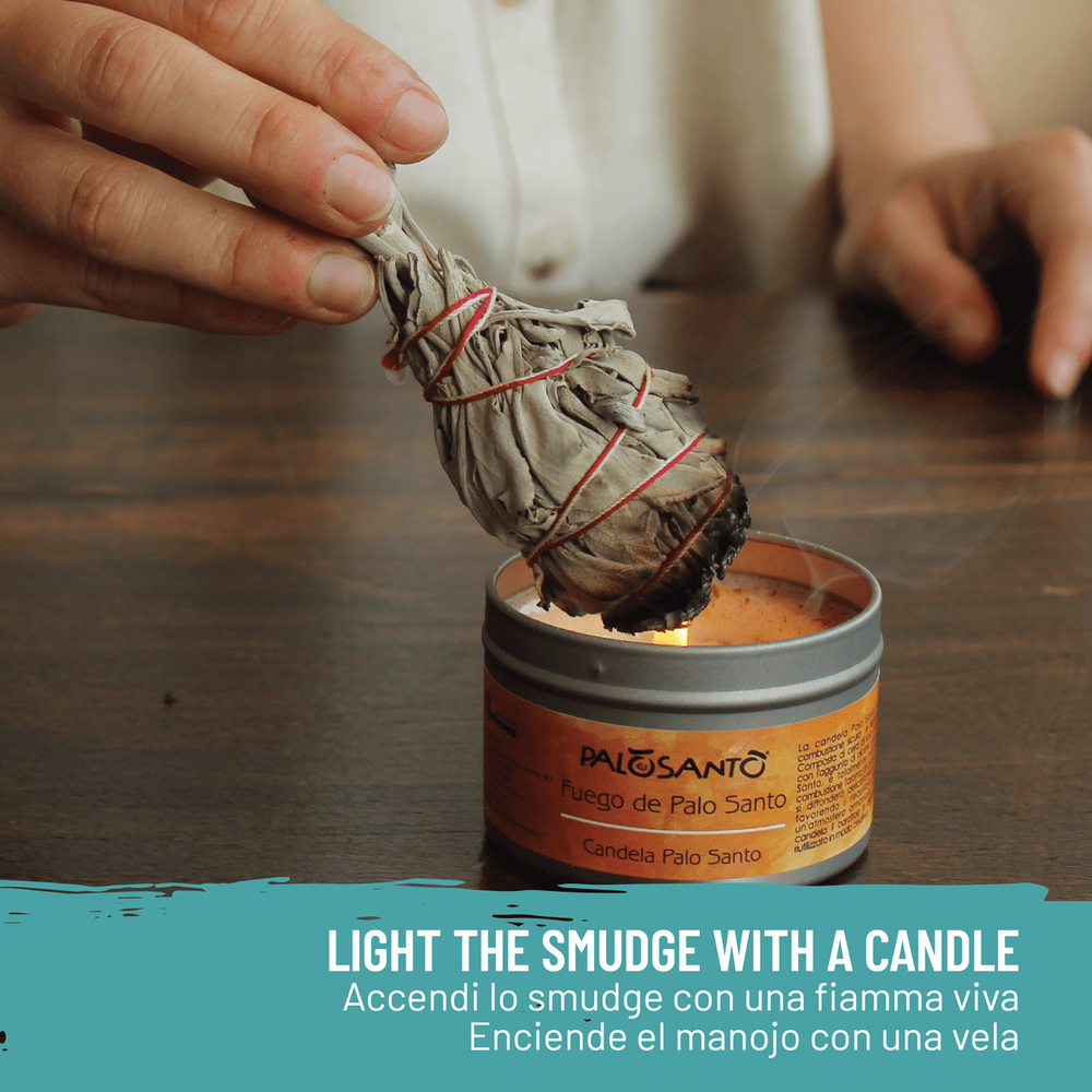 Salvia Bianca & Palo Santo - Incenso Naturale ed Ecosostenibile Smudge e Paletti - dettaglio 4