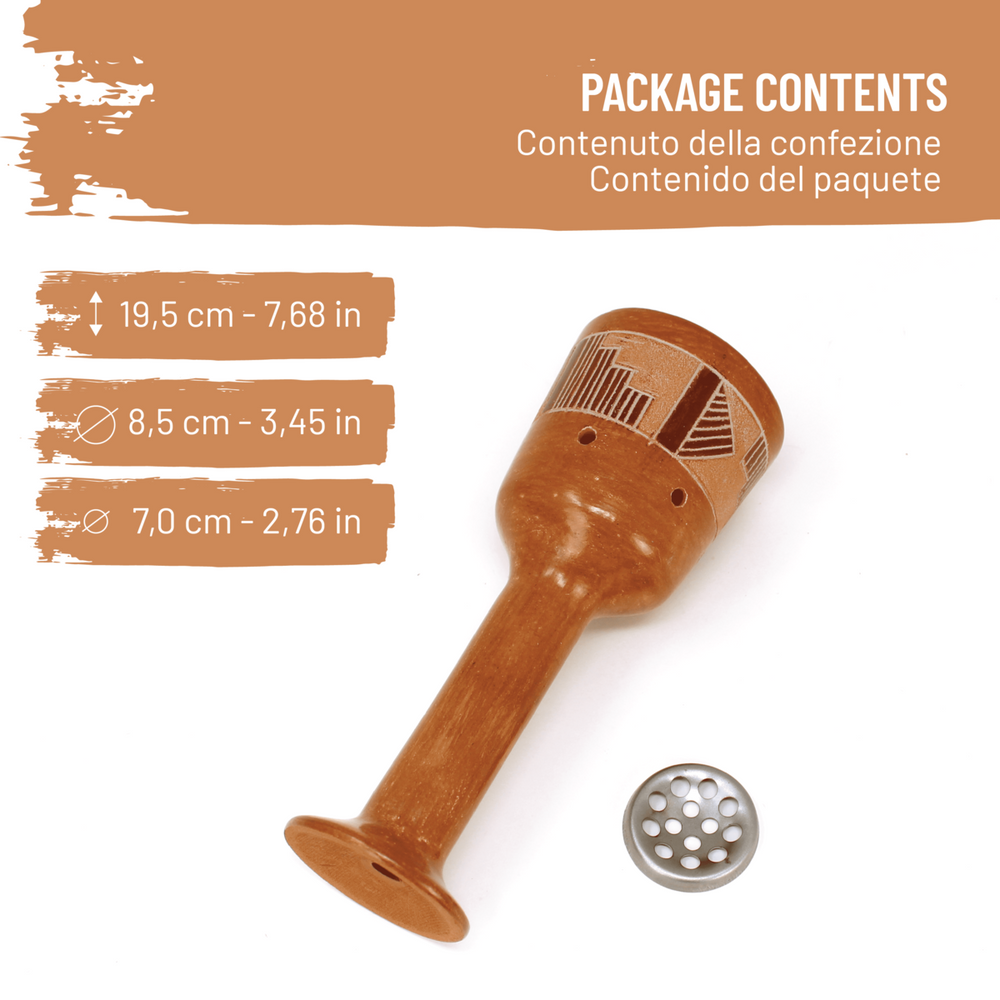 Copalera Yolath Braciere in Terracotta per Incensi - dettaglio 2
