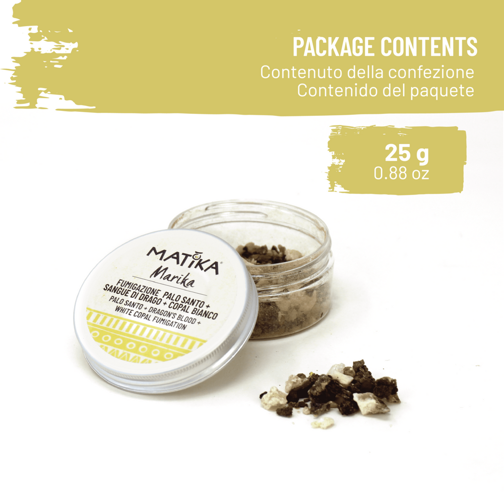 Miscela di Incensi 'Marika' con Palo Santo, Sangue di Drago e Copal Bianco per Fumigazione - dettaglio 2