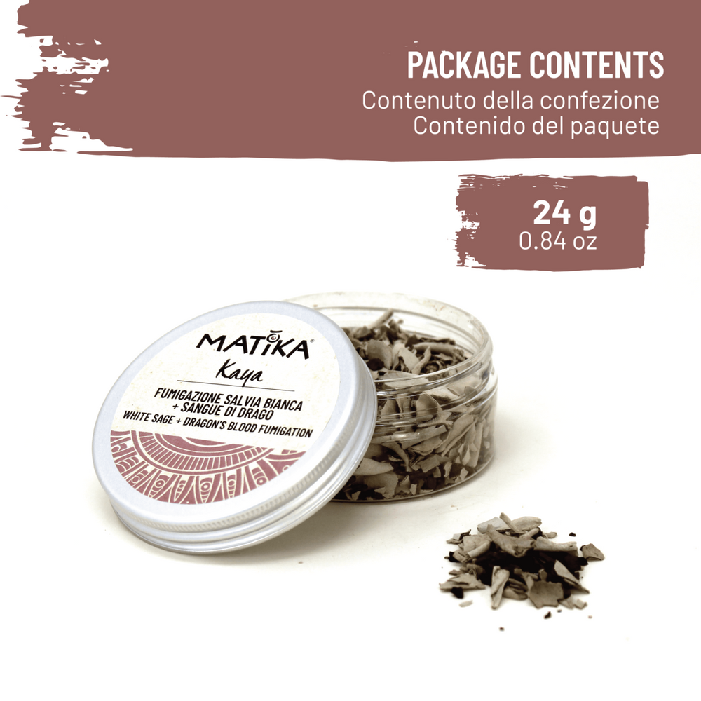 Miscela di Incensi 'Kaya' con Salvia Bianca e Sangue di Drago per Fumigazione - dettaglio 2
