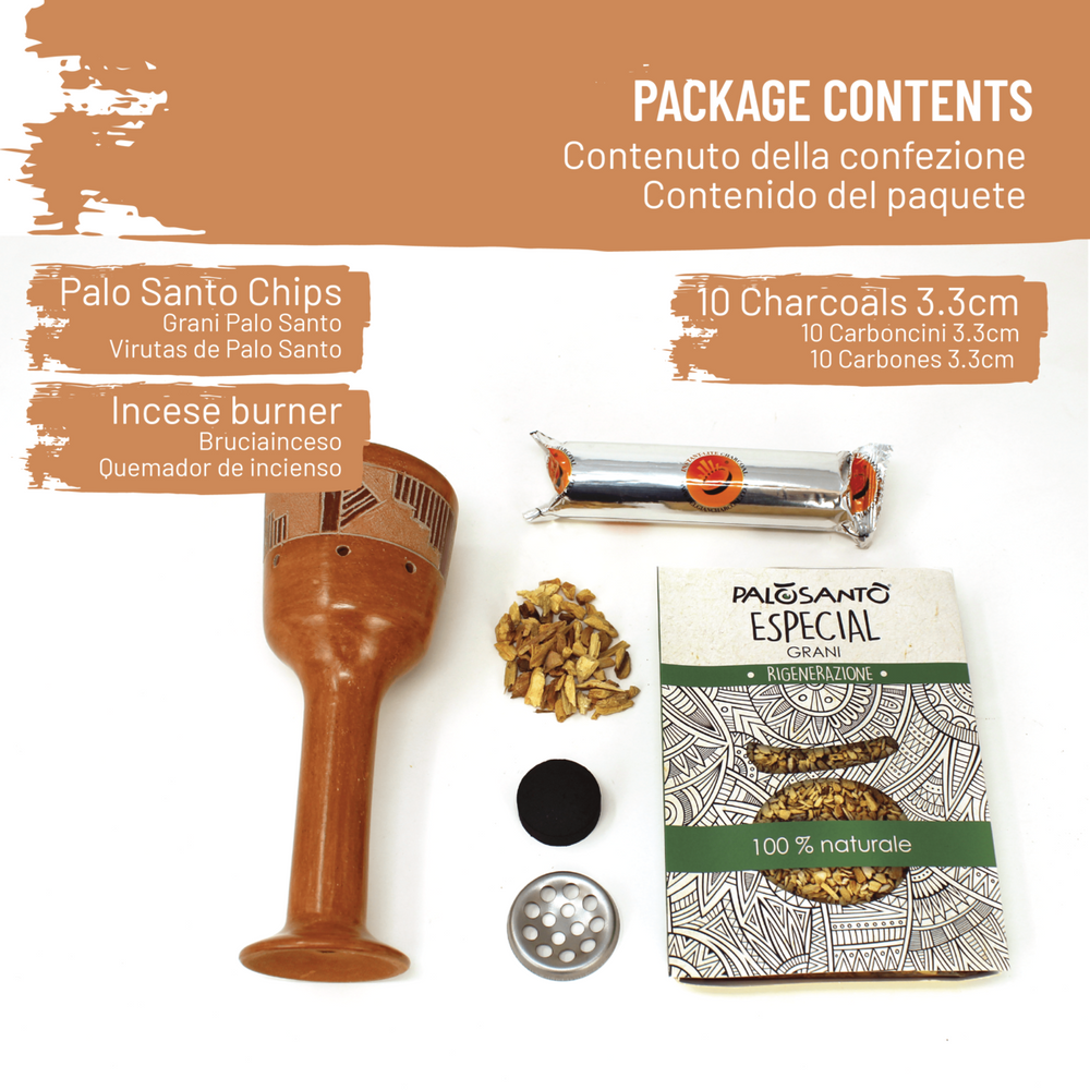 Kit Sahumador: Copalera, Grani Especial, Carboncini 33mm, Supporto in acciaio per carboncini - dettaglio 2