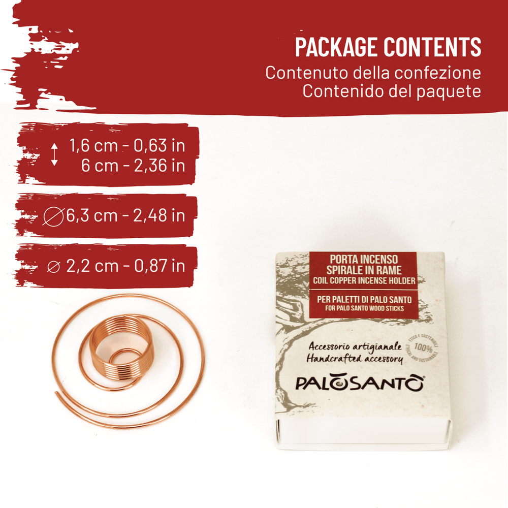 Porta Incenso Spirale in Rame Palosanto® - dettaglio 2