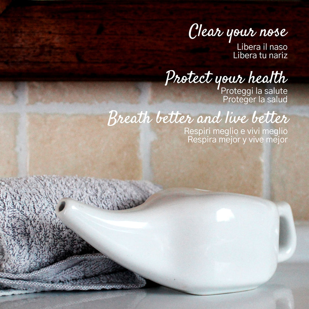 Neti Pot In Ceramica Per Lavaggi Nasali Rimedio Ayurvedico Neti Lota - dettaglio 3