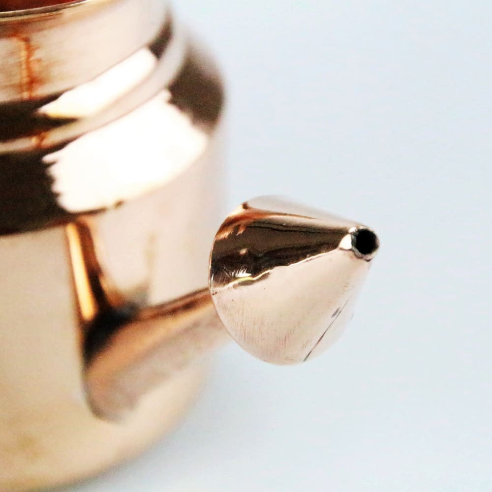 Neti Pot In Rame per Lavaggi Nasali Rimedio Ayurvedico Neti Lota - dettaglio 8