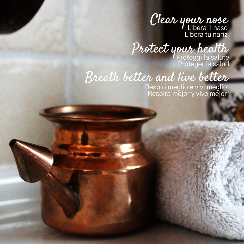 Neti Pot In Rame per Lavaggi Nasali Rimedio Ayurvedico Neti Lota - dettaglio 3