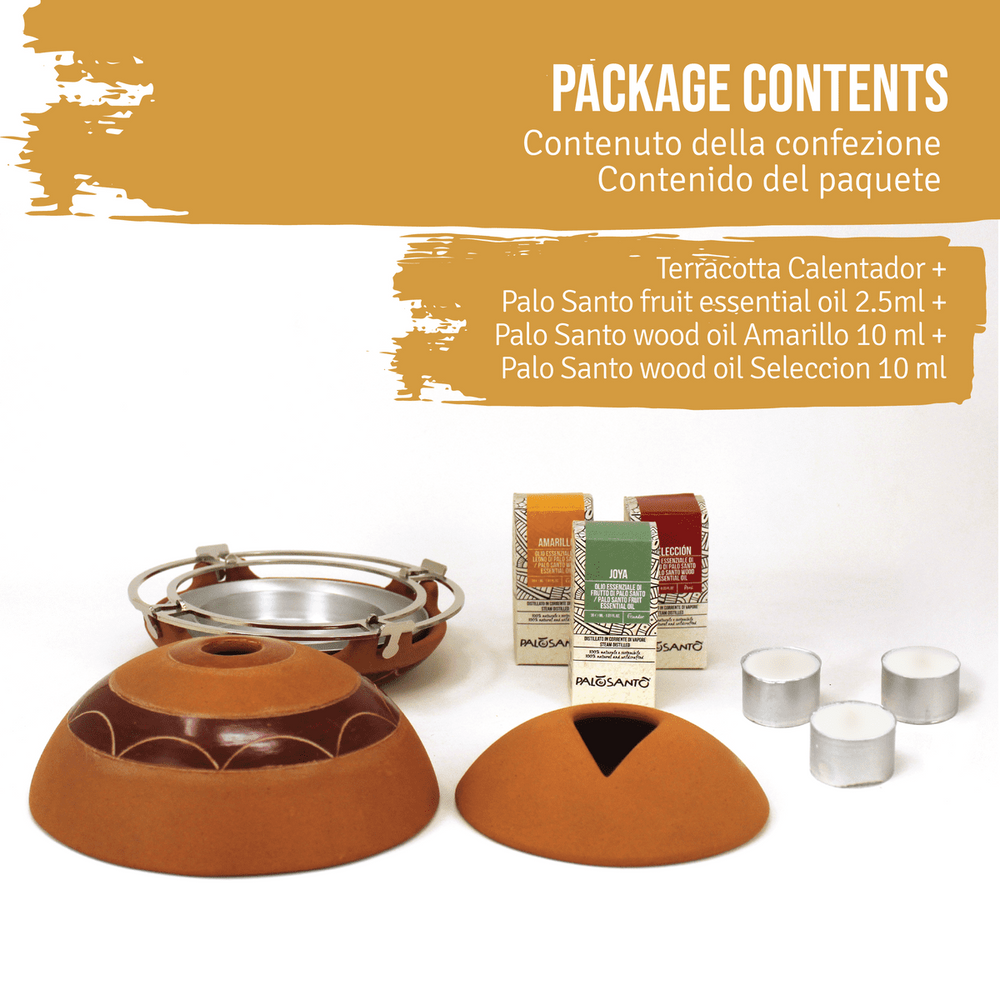 Kit Diffusore 'Calentador' in Terracotta + Oli Essenziali di Palo Santo - dettaglio 2