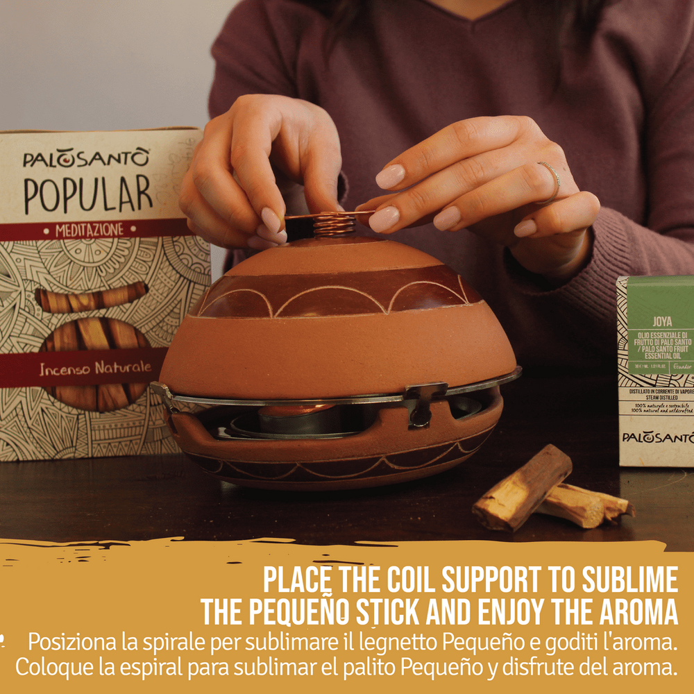 Kit Sublimazione Palo Santo con Diffusore 'Calentador' in Terracotta - dettaglio 6