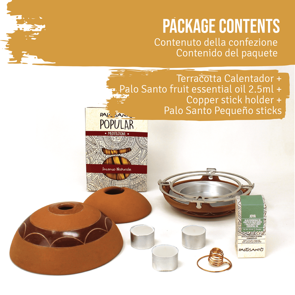 Kit Sublimazione Palo Santo con Diffusore 'Calentador' in Terracotta - dettaglio 2
