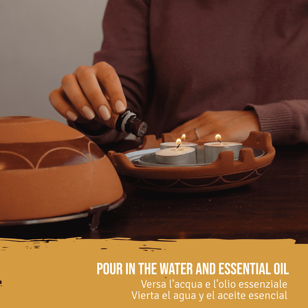 Kit Sublimazione Palo Santo con Diffusore 'Calentador' in Terracotta - dettaglio 5