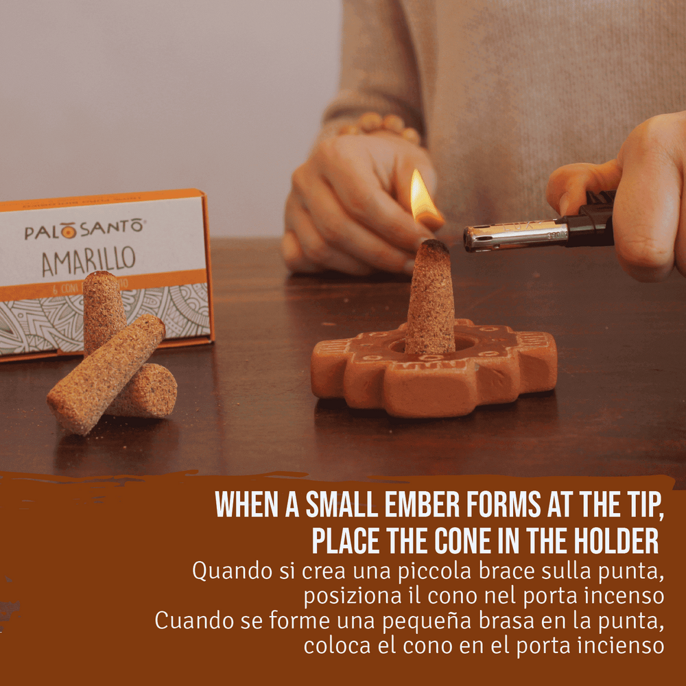 Kit Porta Incenso e Coni di Palo Santo Amarillo - dettaglio 4