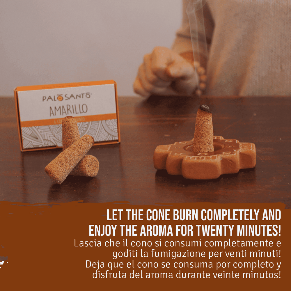 Kit Porta Incenso e Coni di Palo Santo Amarillo - dettaglio 6