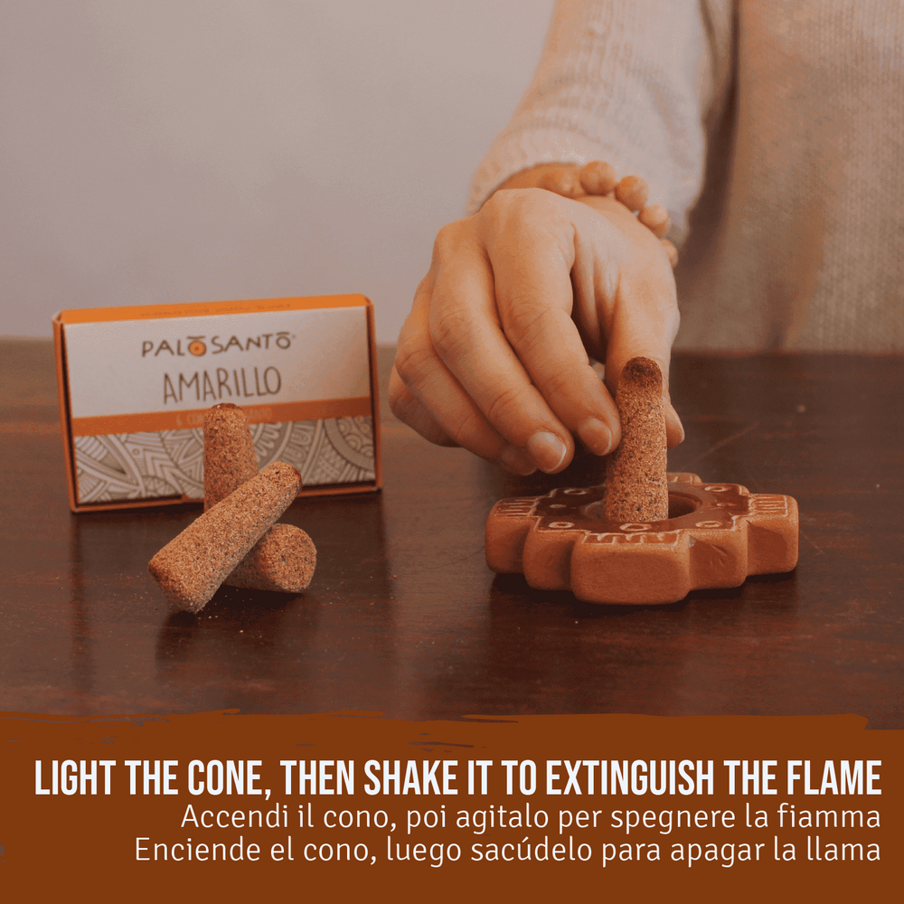 Kit Porta Incenso e Coni di Palo Santo Amarillo - dettaglio 5