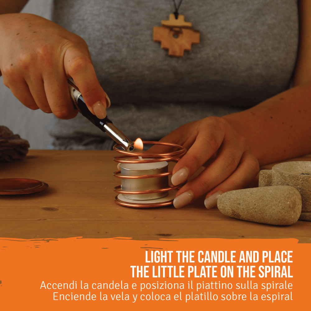 Sublimatore in Rame con Candela e Resina di Palo Santo inclusi - dettaglio 4