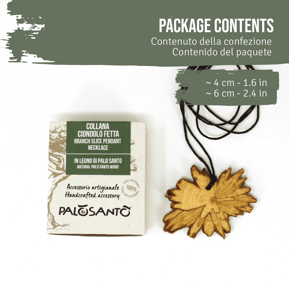 Ciondolo Fetta in Legno di Palo Santo - dettaglio 2