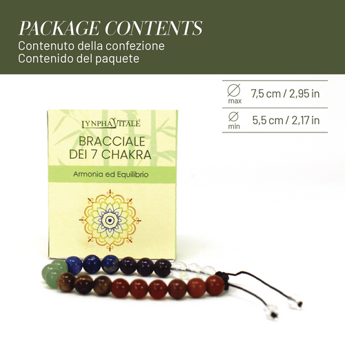 Bracciale Cavigliera Pietre dei 7 Chakra Gioiello Cristalloterapia - dettaglio 2