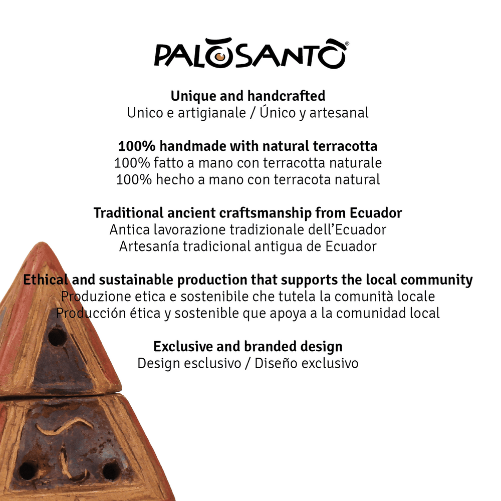 Brucia Incenso Braciere Piramide In Terracotta - dettaglio 7