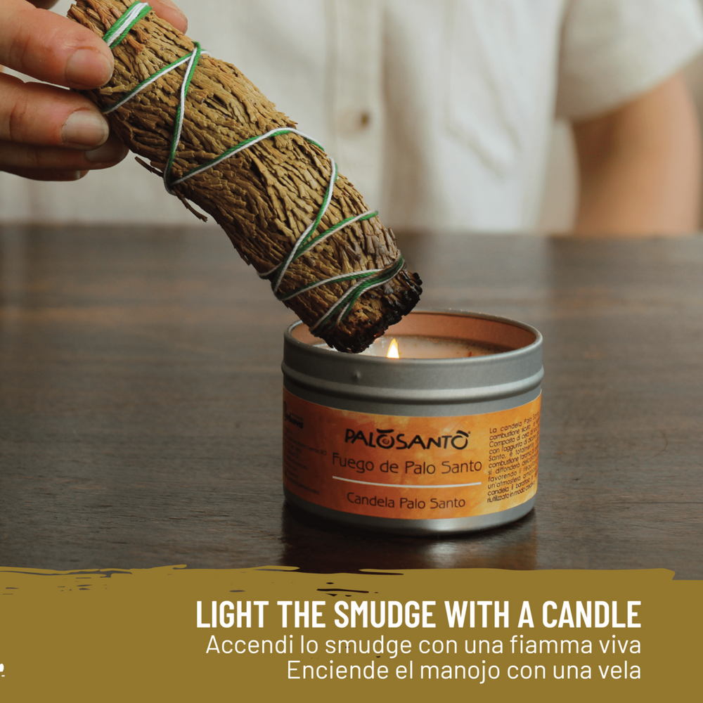 Cedro & Palo Santo - Smudge e Paletto Incenso Naturale ed Ecosostenibile - dettaglio 4